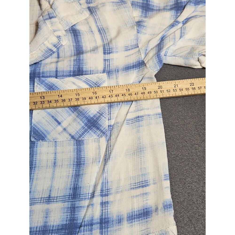 O’Neill Romper Women’s Medium Blue White Short Sleeve Romper Button Up Cotton - Picture 5 of 8